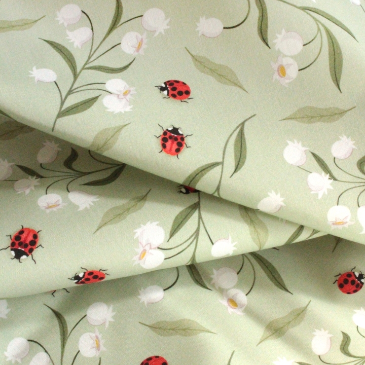 Tissu illustré "Les clochettes du bonheur"