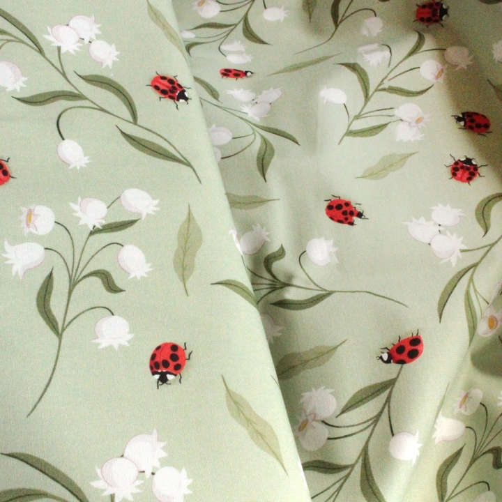 Tissu illustré "Les clochettes du bonheur"
