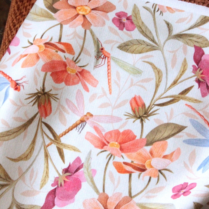 Tissu illustré "Le bal des libellules"