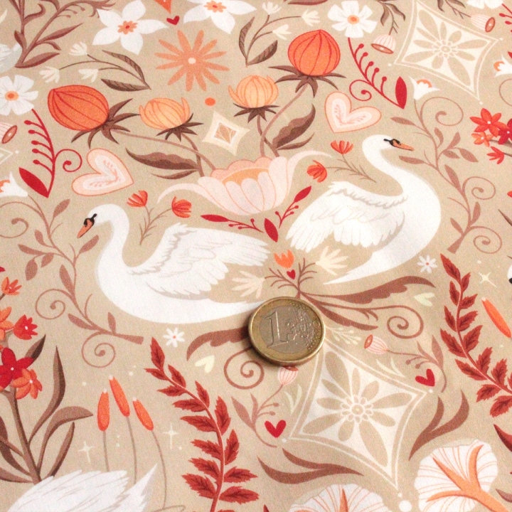 Tissu illustré "Les amoureux du lac"