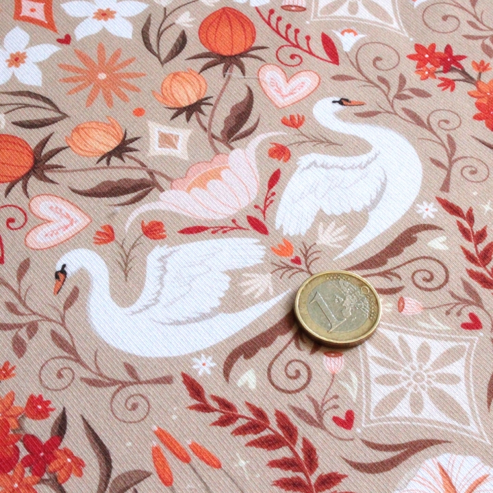 Tissu illustré "Les amoureux du lac"