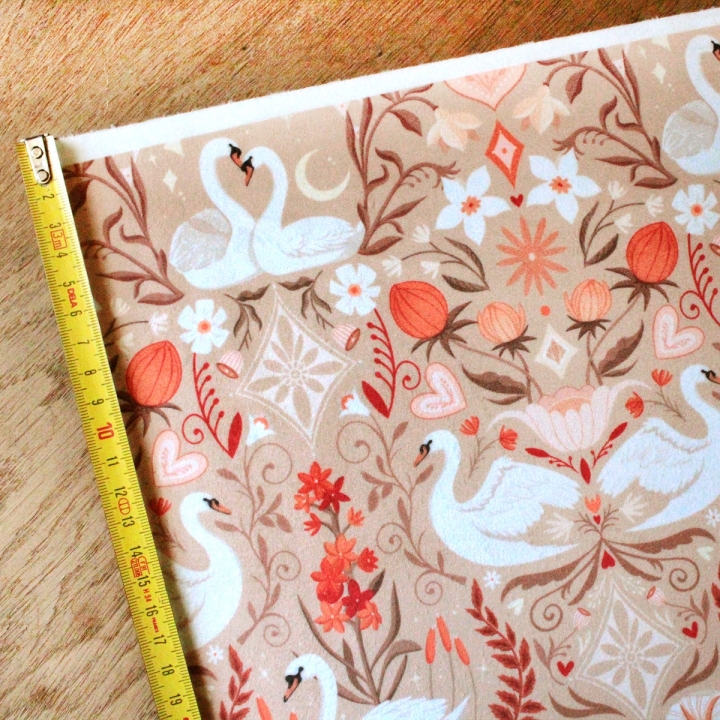 Tissu illustré "Les amoureux du lac"