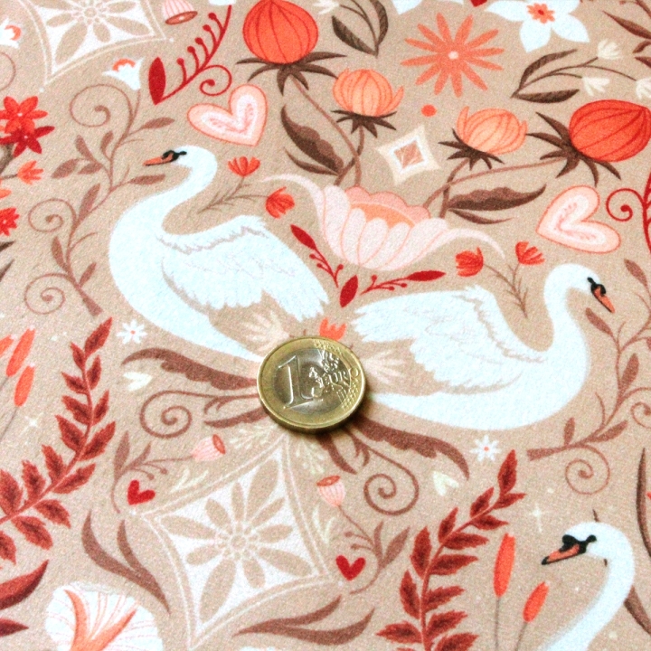 Tissu illustré "Les amoureux du lac"