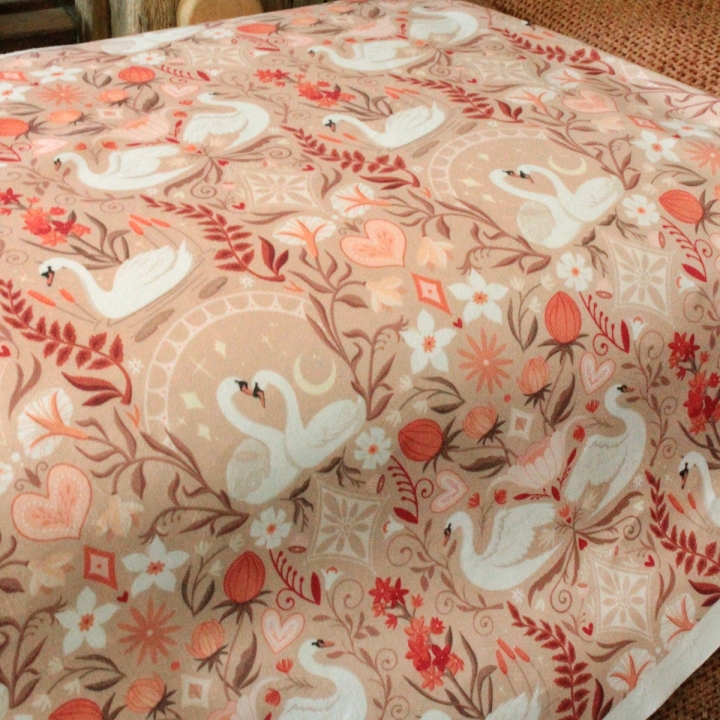 Tissu illustré "Les amoureux du lac"