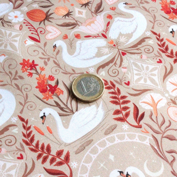 Tissu illustré "Les amoureux du lac"