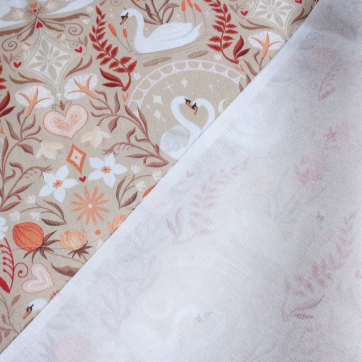 Tissu illustré "Les amoureux du lac"