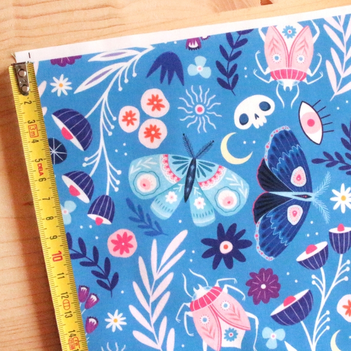 Tissu illustré "Noctiflore"