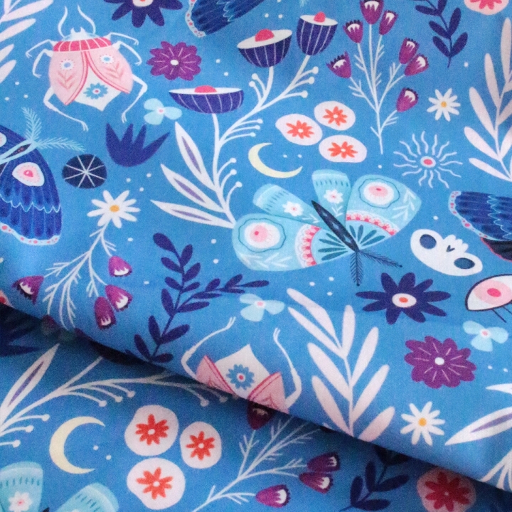 Tissu illustré "Noctiflore"