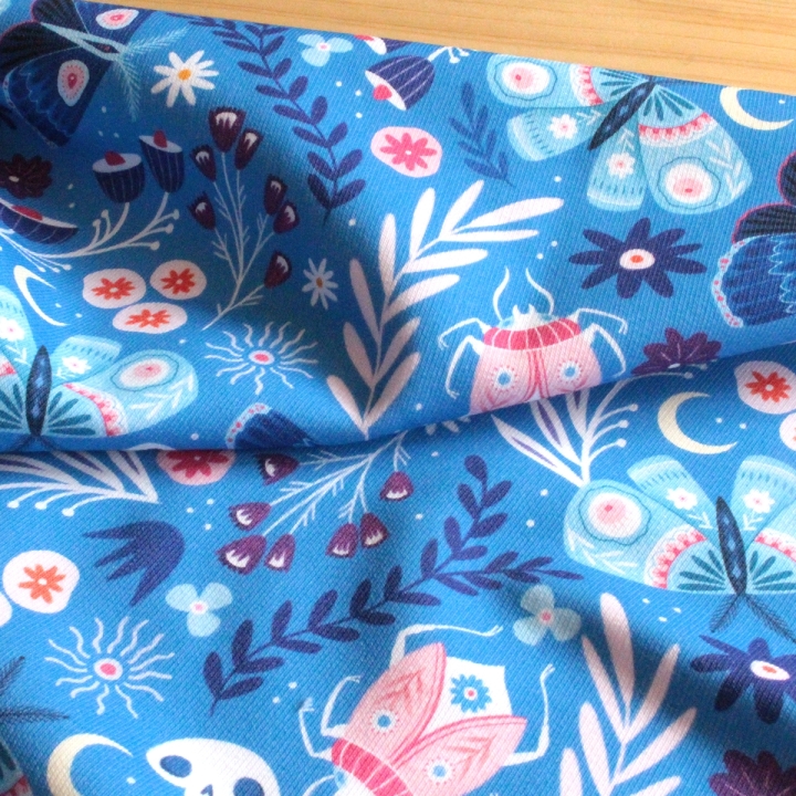 Tissu illustré "Noctiflore"