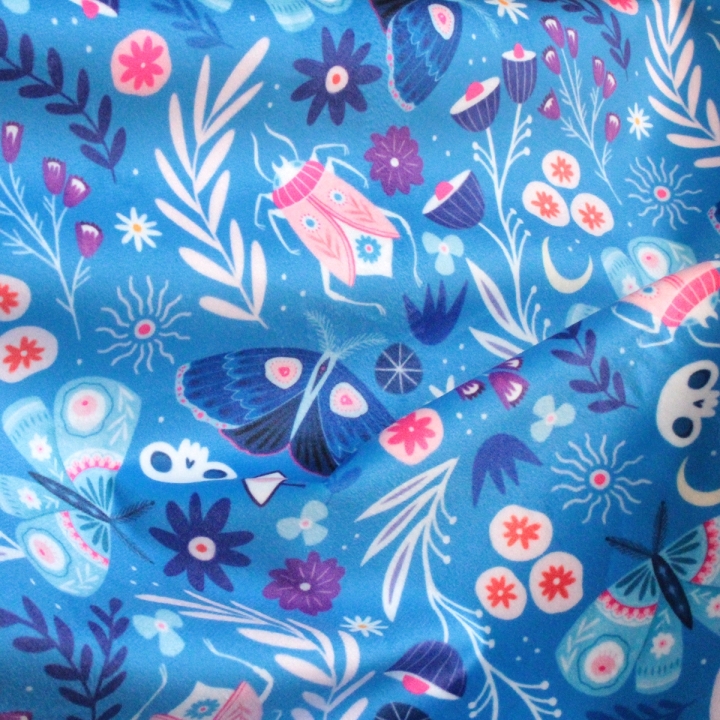 Tissu illustré "Noctiflore"