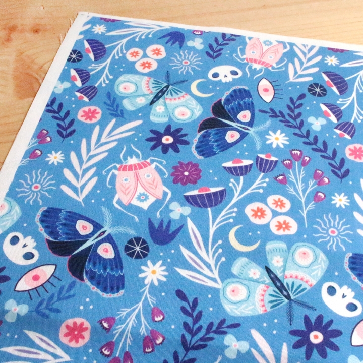 Tissu illustré "Noctiflore"
