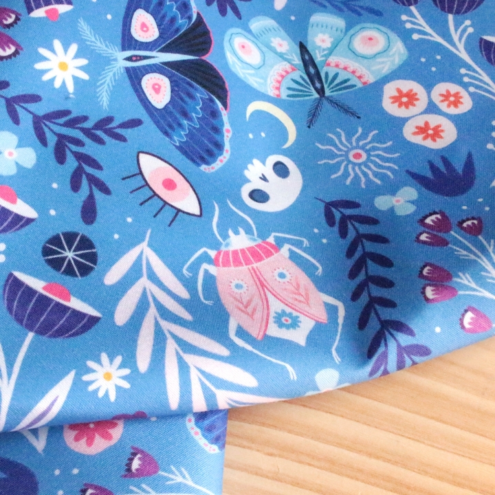 Tissu illustré "Noctiflore"