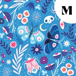 Coupon de tissu illustré "Noctiflore" 48x48 cm
