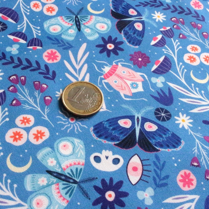 Coupon de tissu illustré "Noctiflore" 48x48 cm