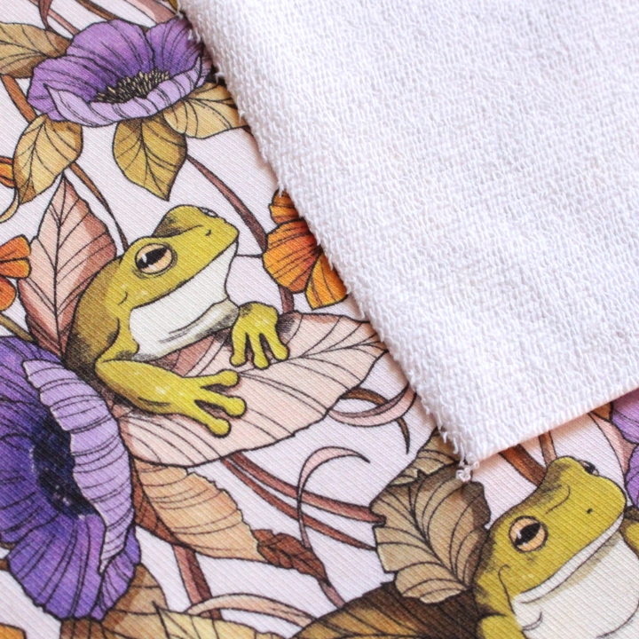 Tissu illustré "Au bord de l'étang"