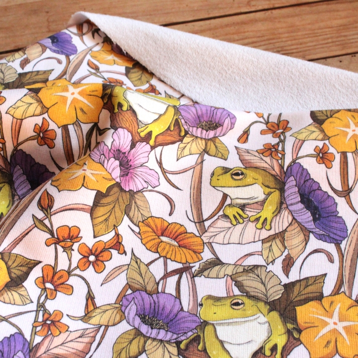 Tissu illustré "Au bord de l'étang"