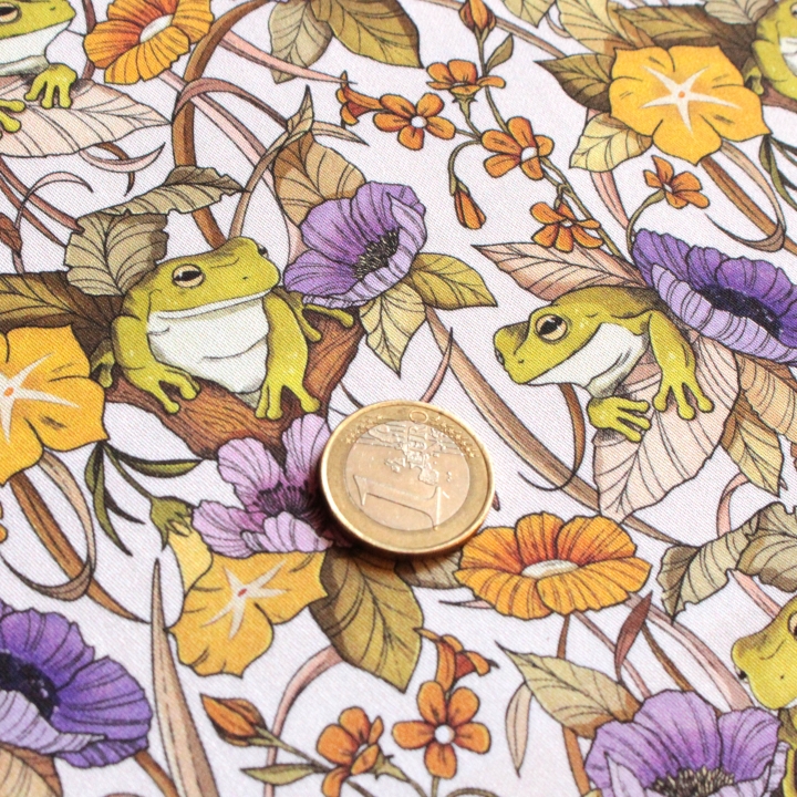 Tissu illustré "Au bord de l'étang"