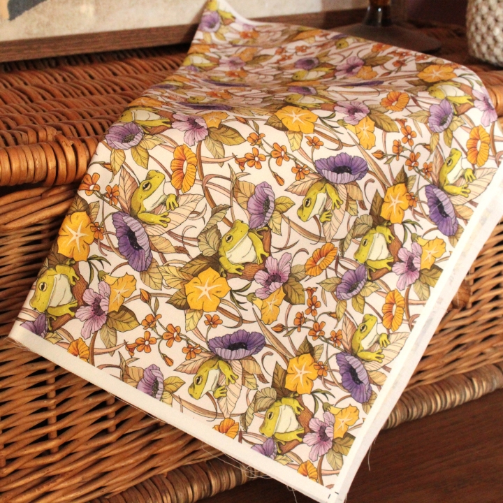 Tissu illustré "Au bord de l'étang"