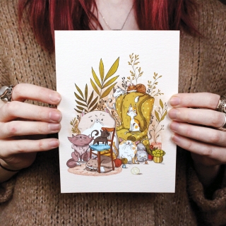 Tirage d'art - La famille Chat