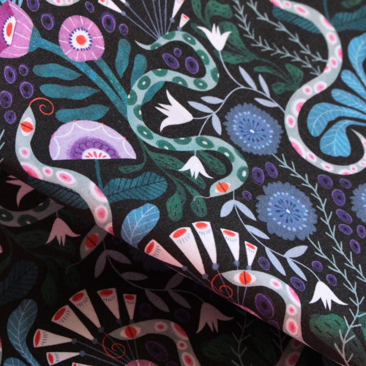 Tissu illustré "Médusa"
