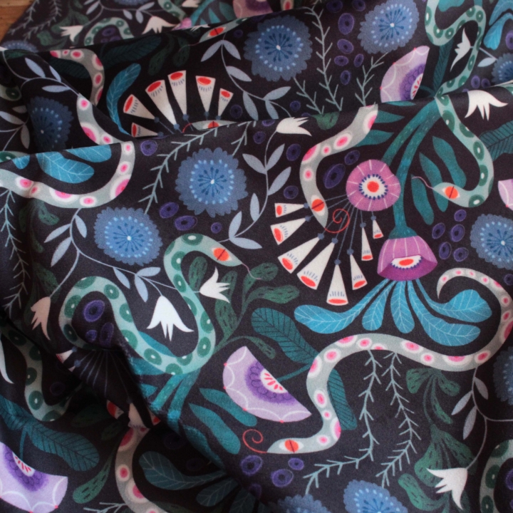 Tissu illustré "Médusa"