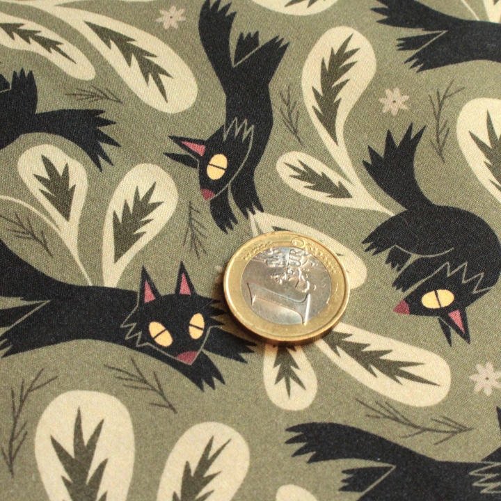 Tissu illustré "L'ombre du loup"