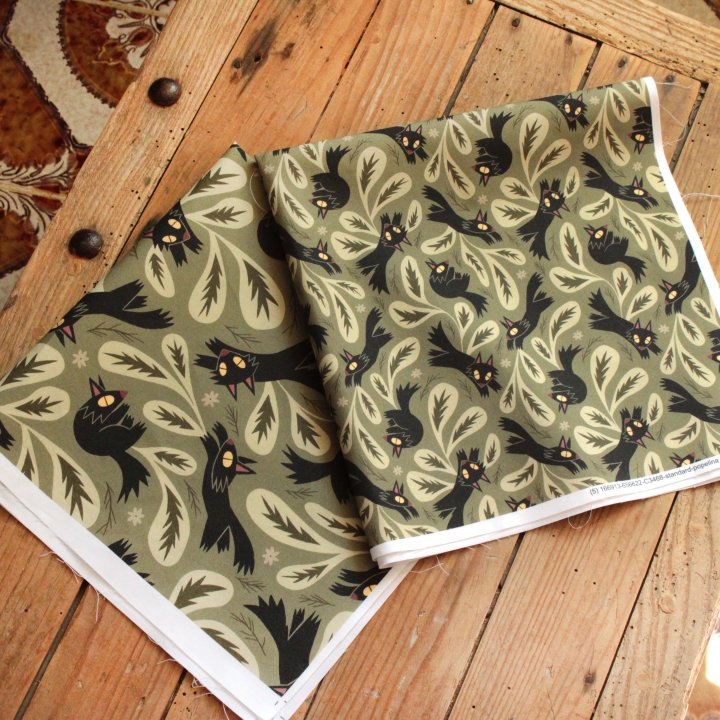Tissu illustré "L'ombre du loup"