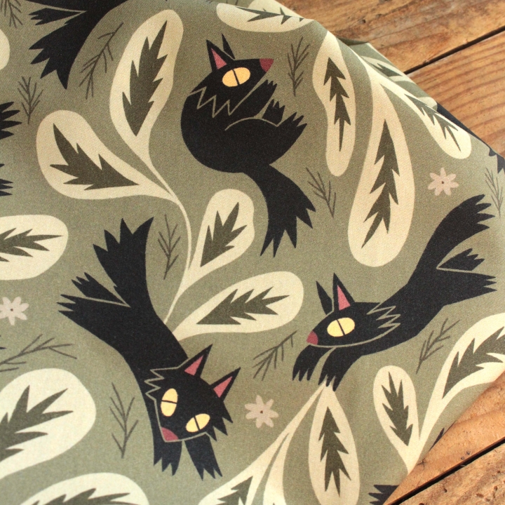 Tissu illustré "L'ombre du loup"