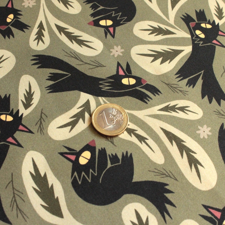 Tissu illustré "L'ombre du loup"