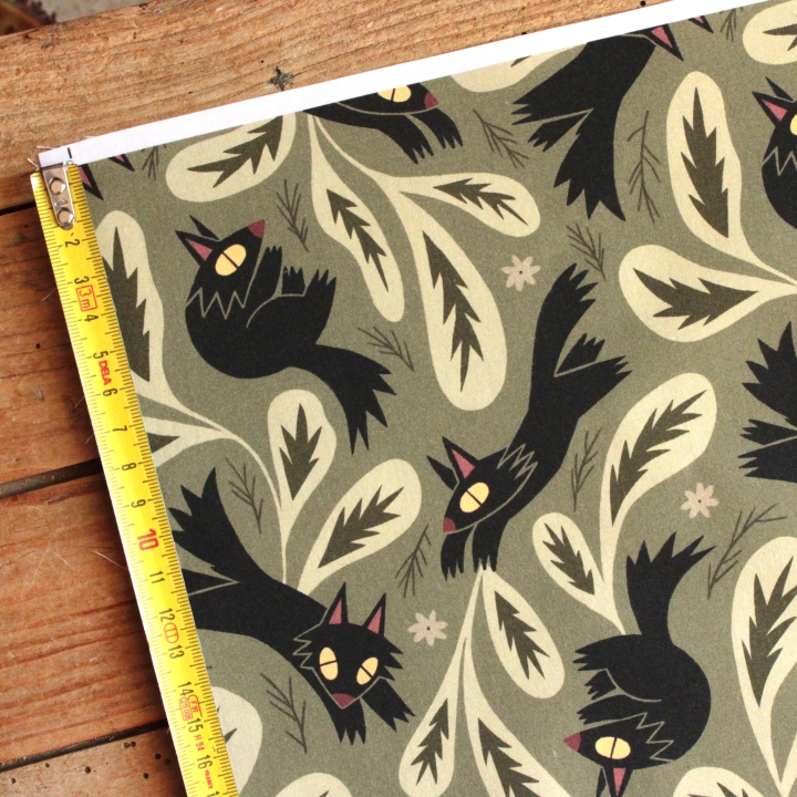 Tissu illustré "L'ombre du loup"
