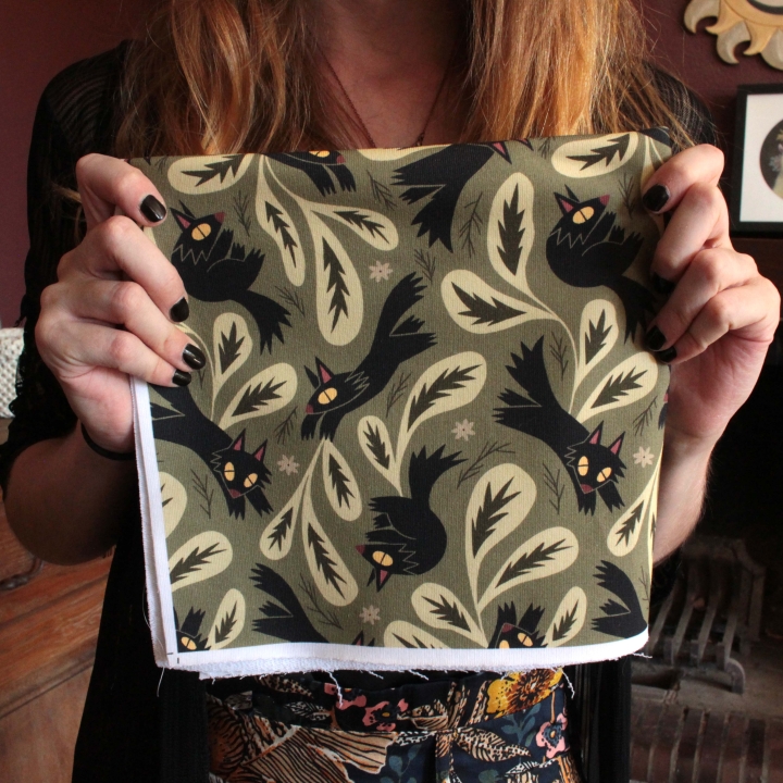 Tissu illustré "L'ombre du loup"