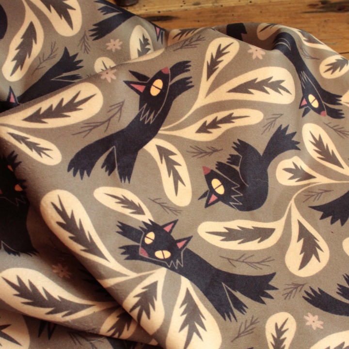 Tissu illustré "L'ombre du loup"