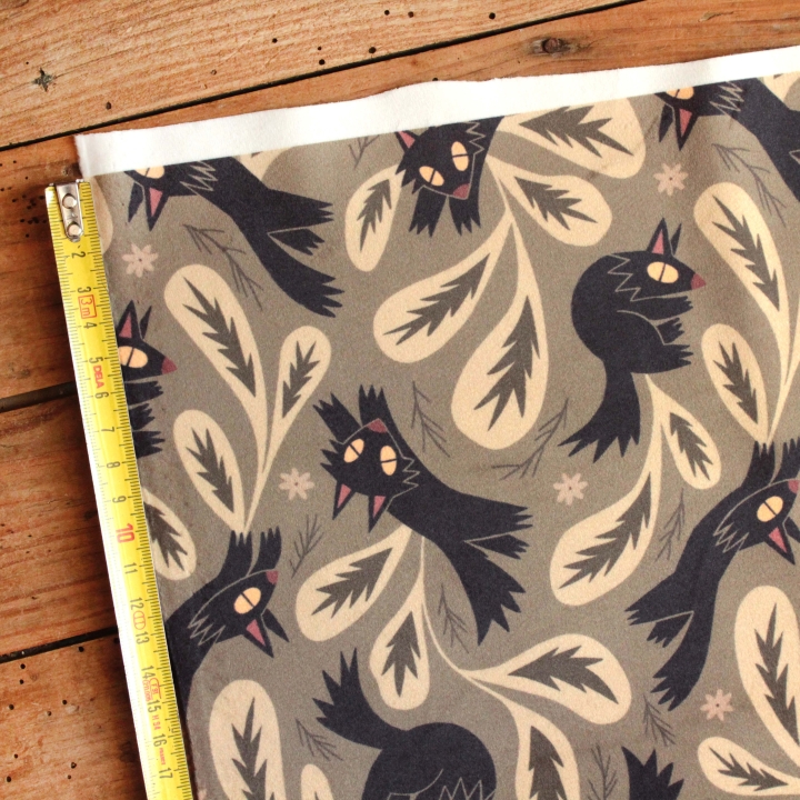 Tissu illustré "L'ombre du loup"