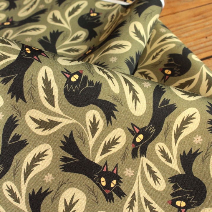 Tissu illustré "L'ombre du loup"