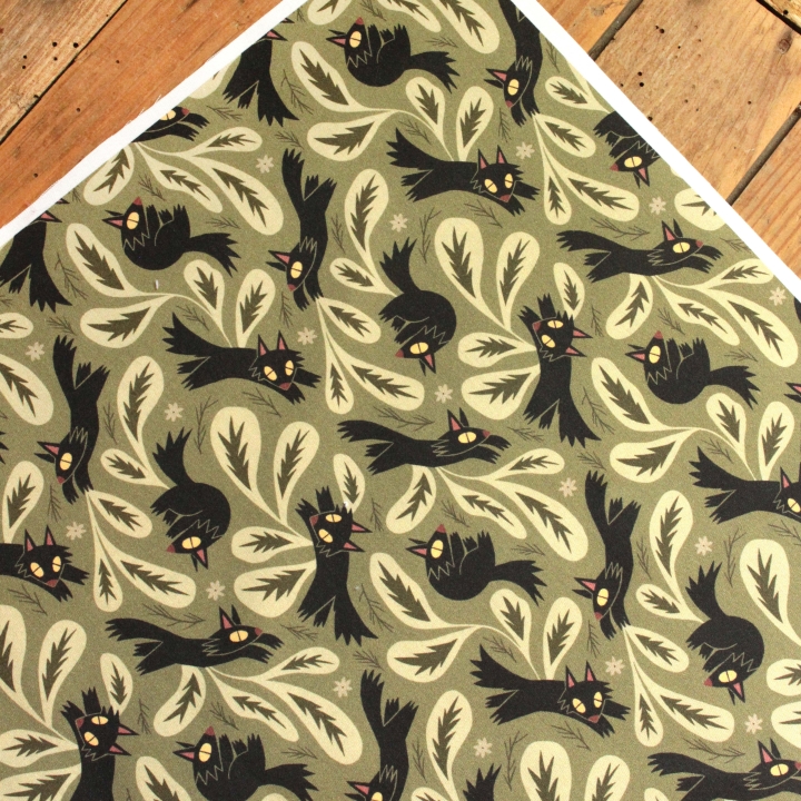 Tissu illustré "L'ombre du loup"