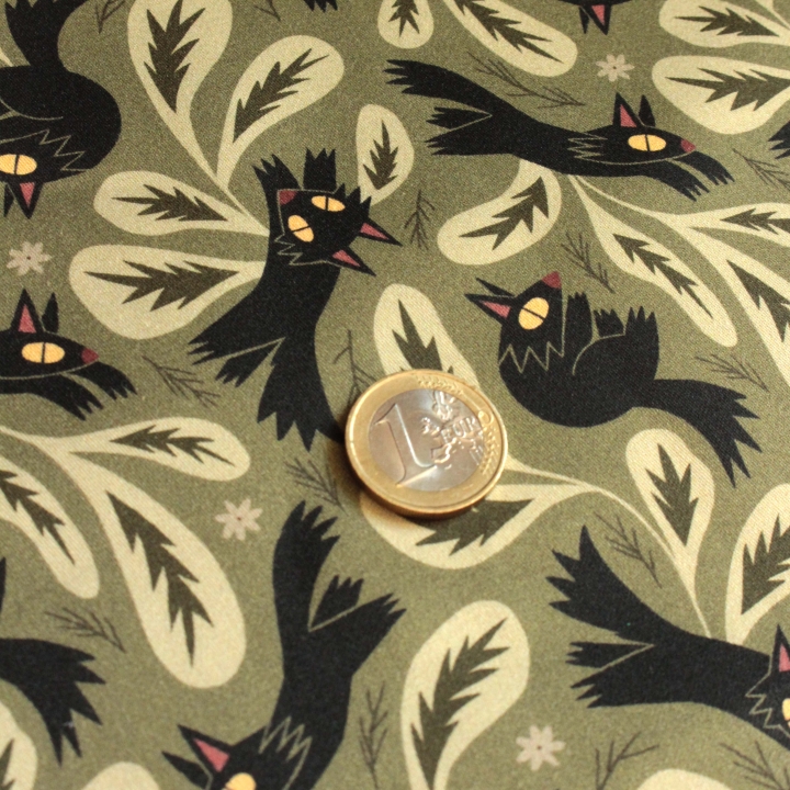 Tissu illustré "L'ombre du loup"