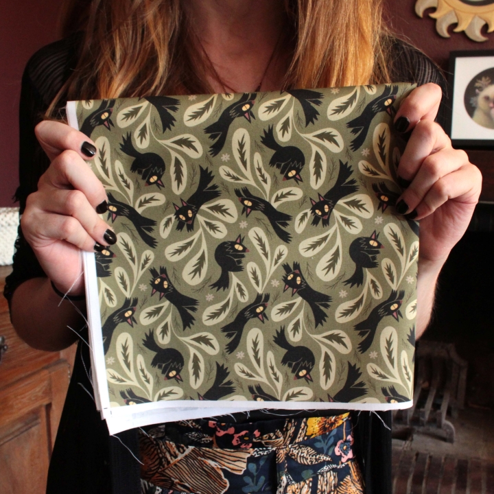 Tissu illustré "L'ombre du loup"
