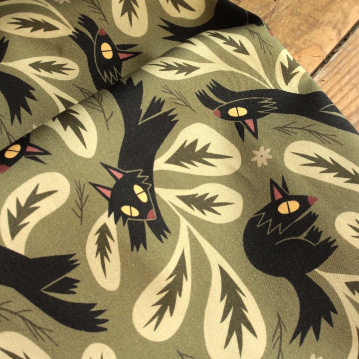 Tissu illustré "L'ombre du loup"