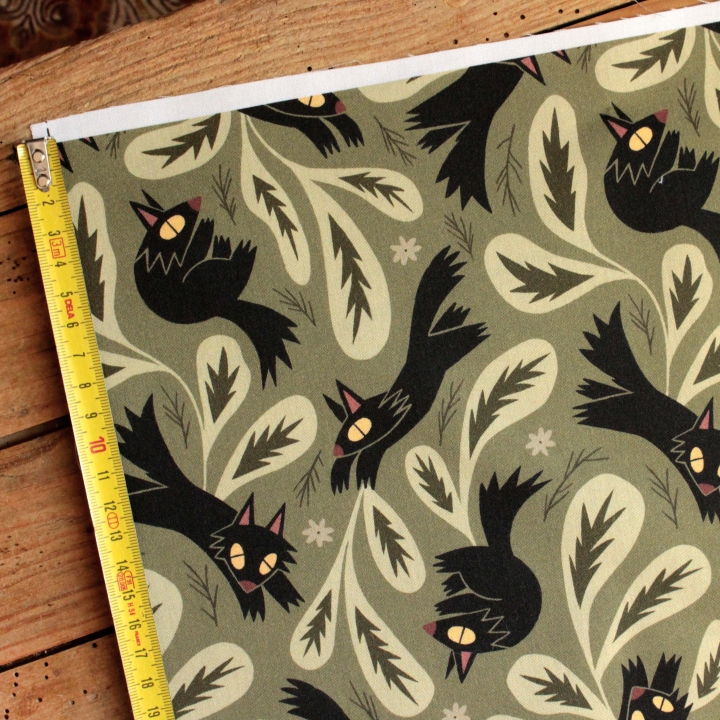 Tissu illustré "L'ombre du loup"