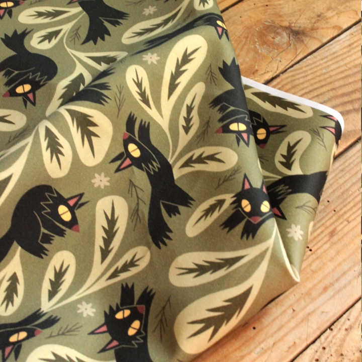 Tissu illustré "L'ombre du loup"