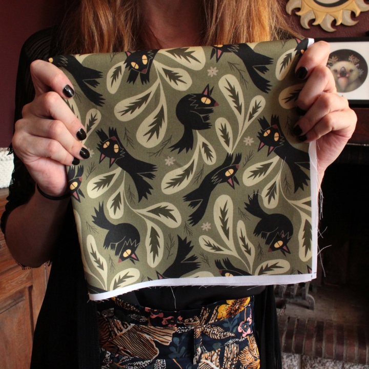 Tissu illustré "L'ombre du loup"