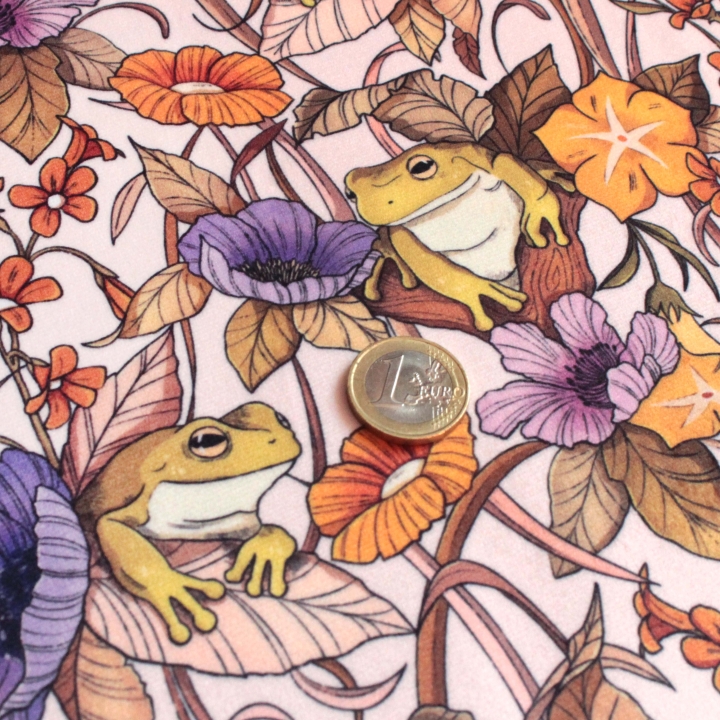 Tissu illustré "Au bord de l'étang"