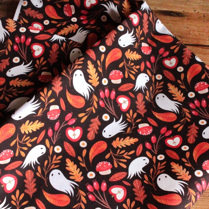 Tissu illustré "Les âmes de l'automne"