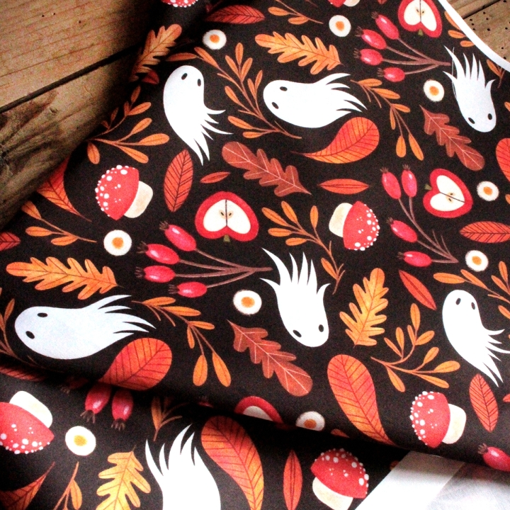 Tissu illustré "Les âmes de l'automne"