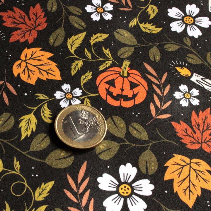 Coupon de tissu illustré "Jack O'lantern" 48x48 cm