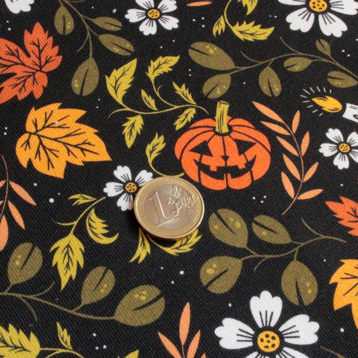 Coupon de tissu illustré "Jack O'lantern" 48x48 cm
