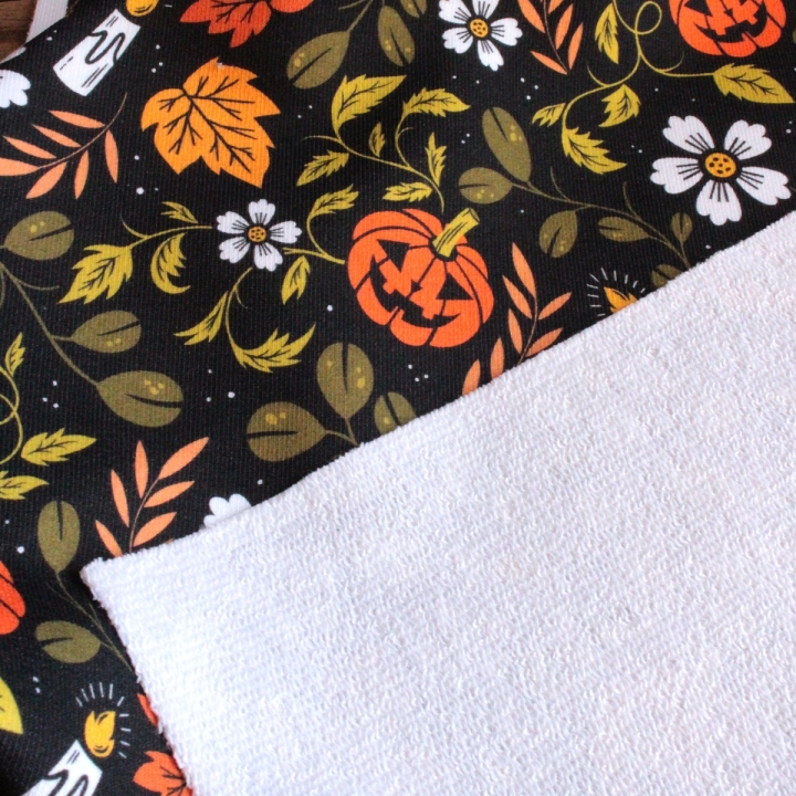 Coupon de tissu illustré "Jack O'lantern" 48x48 cm