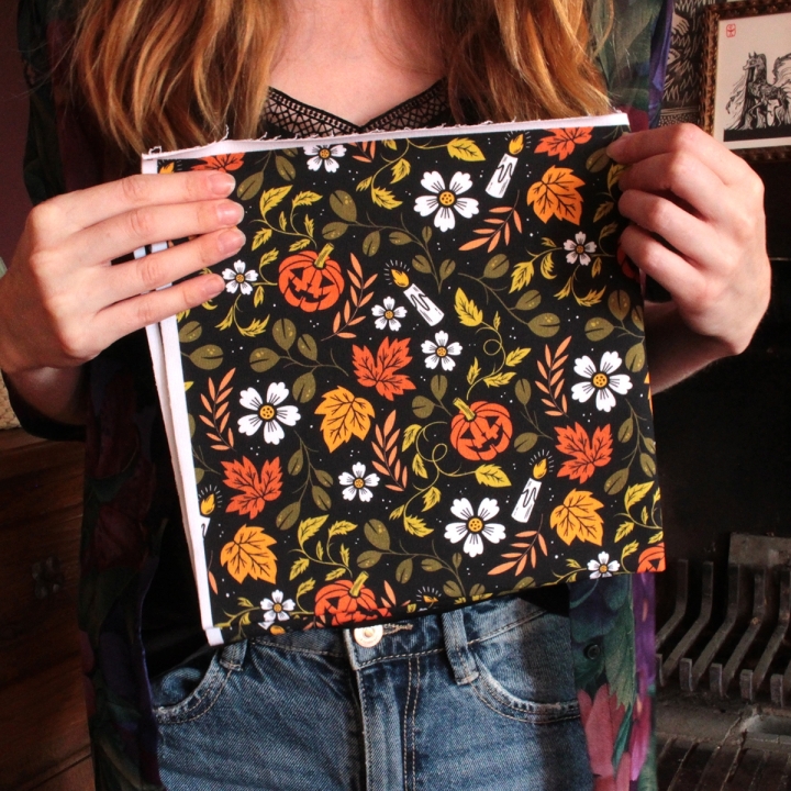 Coupon de tissu illustré "Jack O'lantern" 48x48 cm