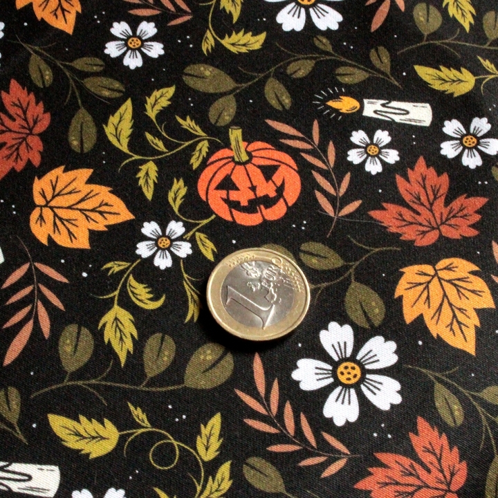 Coupon de tissu illustré "Jack O'lantern" 48x48 cm