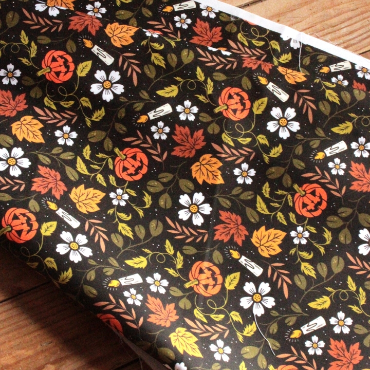 Coupon de tissu illustré "Jack O'lantern" 48x48 cm